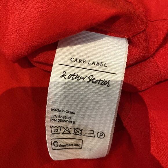 & Other Stories Ruffle Sleeve Short Blouse 2 - Picture 6 of 9